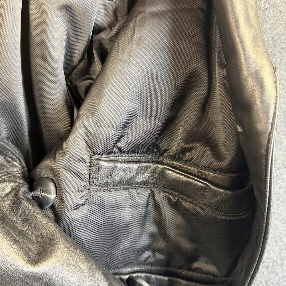 Brandon Thomas Genuine Lambskin Leather Jacket Mens XL Black Soft Button Coat - Picture 9 of 13